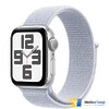 Apple Watch SE 2 (2024) GPS 44mm Silver Aluminium Case with Blue Cloud Sport Loop Band - (MXET3)