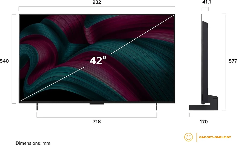 OLED телевизор LG OLED evo AI C5 OLED42C5RLA