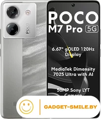 Смартфон POCO M7 Pro 5G 12GB/512GB международная версия (серебристый)