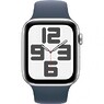 Apple Watch SE 2 (2023) GPS 44mm Silver Aluminum Case with Storm Blue Sport Band - M/L (MREE3)