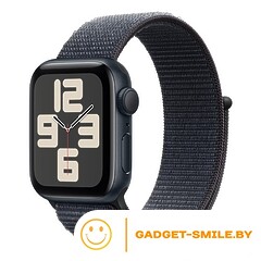 Apple Watch SE 2 (2024) GPS 40mm Midnight Aluminium Case with Ink Sport Loop Band - (MXEA3)