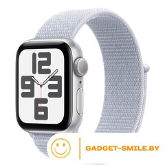 Apple Watch SE 2 (2024) GPS 40mm Silver Aluminium Case with Blue Cloud Sport Loop Band - (MXEE3)