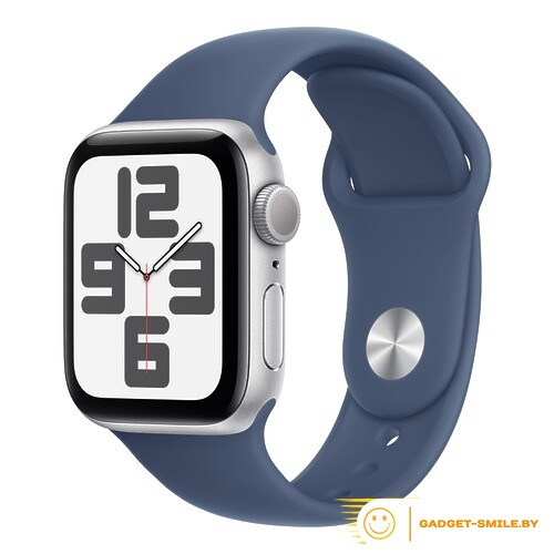 Apple Watch SE 2 (2024) GPS 40mm Silver Aluminium Case with Denim Sport Band - S/M (MXEC3)