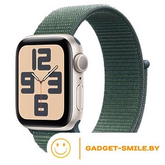Apple Watch SE 2 (2024) GPS 40mm Starlight Aluminium Case with Lake Green Sport Loop Band - (MXEH3)