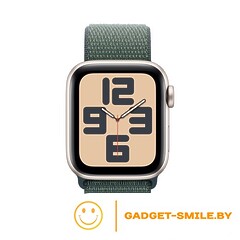 Apple Watch SE 2 (2024) GPS 40mm Starlight Aluminium Case with Lake Green Sport Loop Band - (MXEH3)