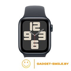 Apple Watch SE 2 (2024) GPS 44mm Midnight Aluminum Case with Midnight Sport Band - S/M (MXEJ3)