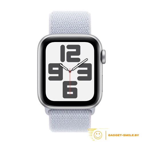 Apple Watch SE 2 (2024) GPS 44mm Silver Aluminium Case with Blue Cloud Sport Loop Band - (MXET3)