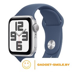 Apple Watch SE 2 (2024) GPS 44mm Silver Aluminium Case with Denim Sport Band - M/L (MXER3)