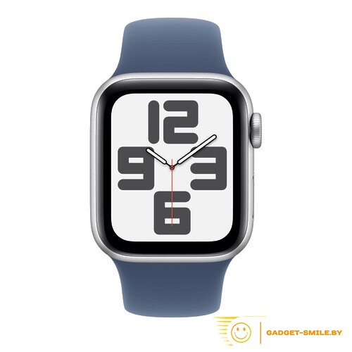 Apple Watch SE 2 (2024) GPS 44mm Silver Aluminium Case with Denim Sport Band - S/M (MXEQ3)