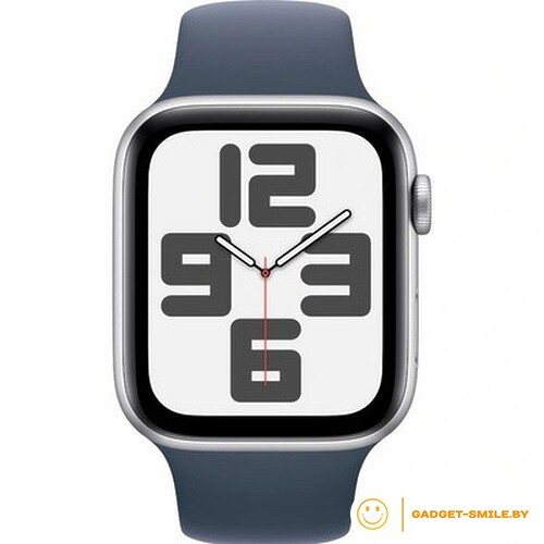 Apple Watch SE 2 (2023) GPS 40mm Silver Aluminum Case with Storm Blue Sport Band - S/M (MRE13)