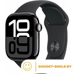 Apple Watch Series 10 GPS 42mm Jet Black Aluminum Case with Black Sport Band - M/L (MWWF3)