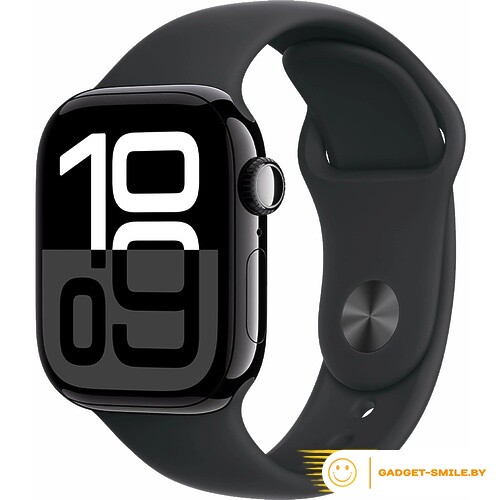 Apple Watch Series 10 GPS 42mm Jet Black Aluminum Case with Black Sport Band - M/L (MWWF3)