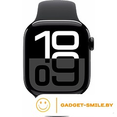 Apple Watch Series 10 GPS 42mm Jet Black Aluminum Case with Black Sport Band - S/M (MWWE3)