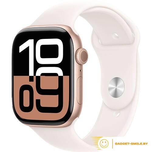 Apple Watch Series 10 GPS 42mm Rose Gold Aluminum Case with Light Blush Sport Band - M/L (MWWJ3)