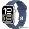 Apple Watch Series 10 GPS 42mm Silver Aluminum Case with Denim Sport Band - M/L (MWWC3)