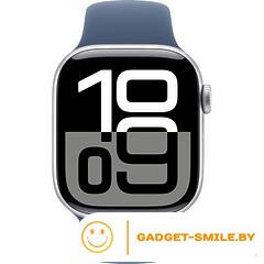 Apple Watch Series 10 GPS 42mm Silver Aluminum Case with Denim Sport Band - M/L (MWWC3)