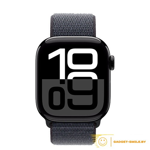 Apple Watch Series 10 GPS 46mm Jet Black Aluminum Case with Ink Sport Loop (MWWR3)