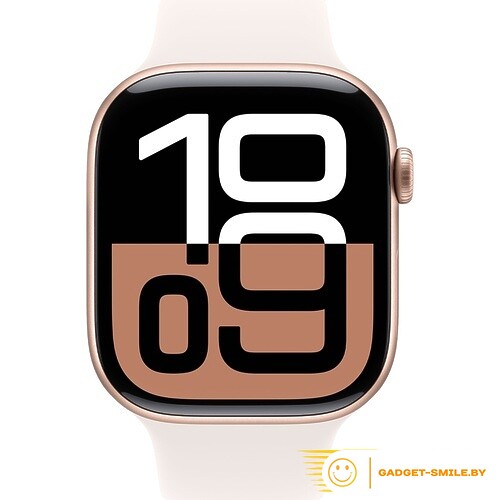 Apple Watch Series 10 GPS 46mm Rose Gold Aluminum Case with Light Blush Sport Band - S/M (MWWT3)