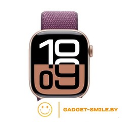 Apple Watch Series 10 GPS 46mm Rose Gold Aluminum Case with Plum Sport Loop (MWWV3)
