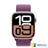 Apple Watch Series 10 GPS 46mm Rose Gold Aluminum Case with Plum Sport Loop (MWWV3)