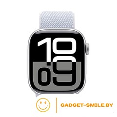 Apple Watch Series 10 GPS 46mm Silver Aluminum Case with Blue Cloud Sport Loop (MWWN3)
