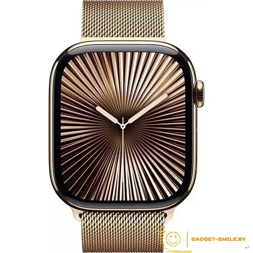 Apple Watch Series 10 GPS + Cellular 42mm Gold Titanium Case with Gold Milanese Loop (MX083)