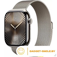 Apple Watch Series 10 GPS + Cellular 42mm Natural Titanium Case with Natural Milanese Loop (MWXF3)