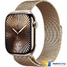 Apple Watch Series 10 GPS + Cellular 46mm Gold Titanium Case with Gold Milanese Loop - M/L (MX003)