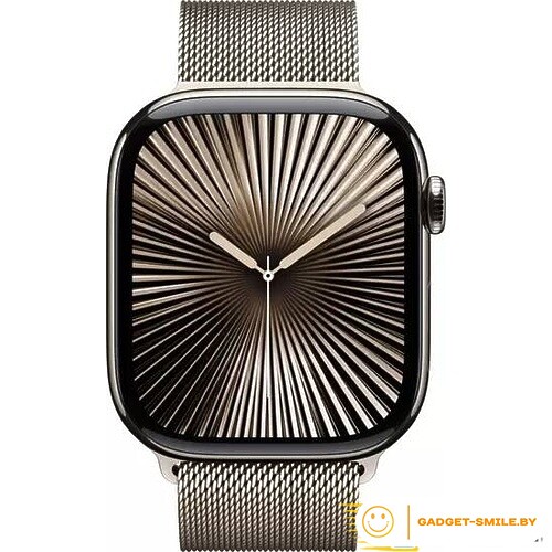 Apple Watch Series 10 GPS + Cellular 46mm Natural Titanium Case with Natural Milanese Loop - M/L (MWYC3)