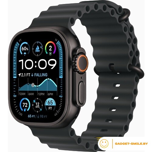 Apple Watch Ultra 2 2024 GPS + Cellular 49mm Black Titanium Case with Black Ocean Band (MX4P3)