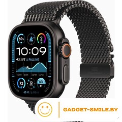 Apple Watch Ultra 2 2024 GPS + Cellular 49mm Black Titanium Case with Black Titanium Milanese Loop - L (MX5V3)