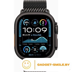 Apple Watch Ultra 2 2024 GPS + Cellular 49mm Black Titanium Case with Black Titanium Milanese Loop - S (MX4W3)
