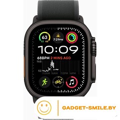 Apple Watch Ultra 2 2024 GPS + Cellular 49mm Black Titanium Case with Black Trail Loop - M/L (MX4V3)