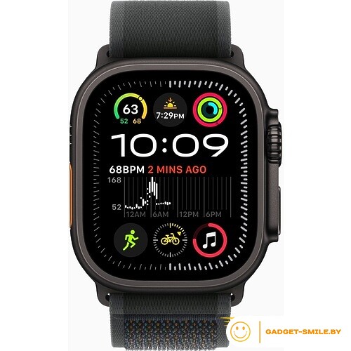 Apple Watch Ultra 2 2024 GPS + Cellular 49mm Black Titanium Case with Black Trail Loop - M/L (MX4V3)