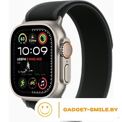 Apple Watch Ultra 2 2024 GPS + Cellular 49mm Natural Titanium Case with Black Trail Loop - M/L (MXTR3)
