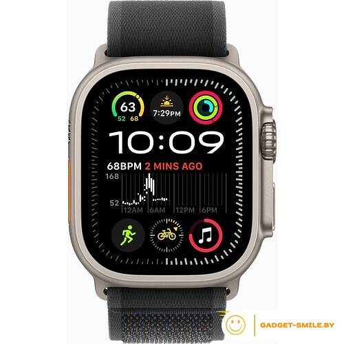 Apple Watch Ultra 2 2024 GPS + Cellular 49mm Natural Titanium Case with Black Trail Loop - M/L (MXTR3)