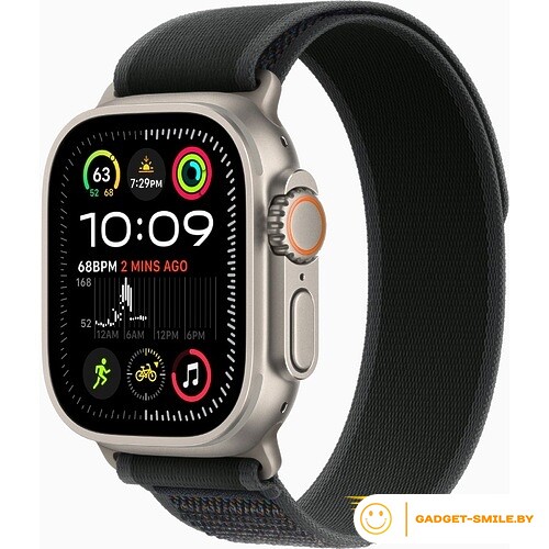 Apple Watch Ultra 2 2024 GPS + Cellular 49mm Natural Titanium Case with Black Trail Loop - S/M (MXTQ3)