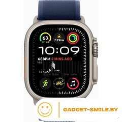 Apple Watch Ultra 2 2024 GPS + Cellular 49mm Natural Titanium Case with Blue Trail Loop - M/L (MX4L3)