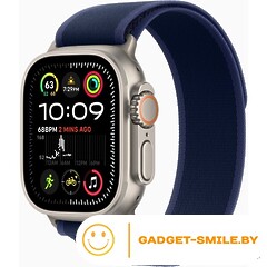 Apple Watch Ultra 2 2024 GPS + Cellular 49mm Natural Titanium Case with Blue Trail Loop - S/M (MX4J3)