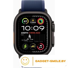 Apple Watch Ultra 2 2024 GPS + Cellular 49mm Black Titanium Case with Blue Trail Loop - S/M (MYQ73)