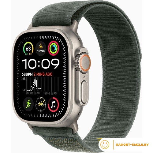 Apple Watch Ultra 2 2024 GPS + Cellular 49mm Natural Titanium Case with Green Trail Loop - M/L (MXTP3)