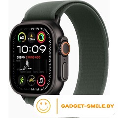Apple Watch Ultra 2 2024 GPS + Cellular 49mm Black Titanium Case with Green Trail Loop - M/L (MYQ43)