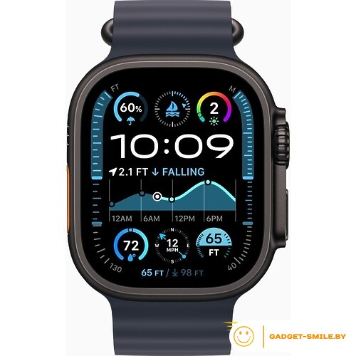Apple Watch Ultra 2 2024 GPS + Cellular 49mm Black Titanium Case with Navy Ocean Band (MYPA3)