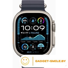 Apple Watch Ultra 2 2024 GPS + Cellular 49mm Natural Titanium Case with Navy Ocean Band (MX4D3)
