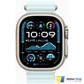 Apple Watch Ultra 2 2024 GPS + Cellular 49mm Natural Titanium Case with Ice Blue Ocean Band (MXTF3)