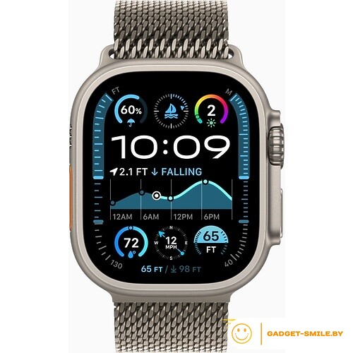 Apple Watch Ultra 2 2024 GPS + Cellular 49mm Natural Titanium Case with Natural Titanium Milanese Loop - M (MX5R3)