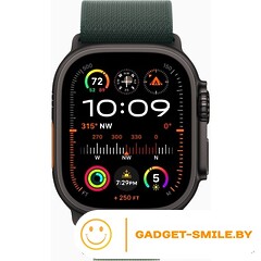 Apple Watch Ultra 2 2024 GPS + Cellular 49mm Black Titanium Case with Dark Green Alpine Loop - M (MX4R3)