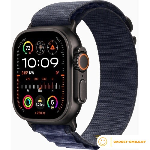 Apple Watch Ultra 2 2024 GPS + Cellular 49mm Black Titanium Case with Navy Alpine Loop - L (MYPY3)