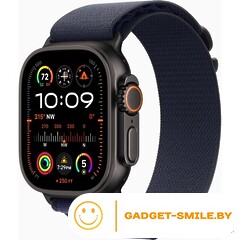 Apple Watch Ultra 2 2024 GPS + Cellular 49mm Black Titanium Case with Navy Alpine Loop - M (MYPX3)