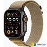 Apple Watch Ultra 2 2024 GPS + Cellular 49mm Black Titanium Case with Tan Alpine Loop - L (MYQ23)
